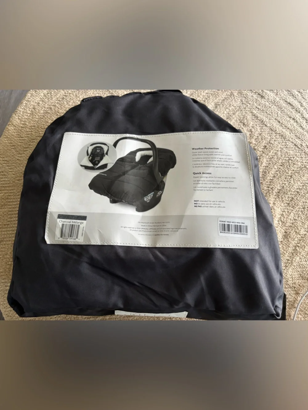 UPPAbaby CozyGanoosh Infant Car Seat Cover - charcoal Melange